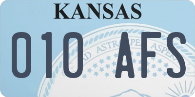 KS license plate 010AFS
