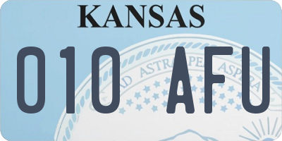 KS license plate 010AFU