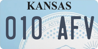 KS license plate 010AFV