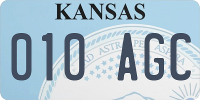 KS license plate 010AGC