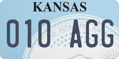 KS license plate 010AGG