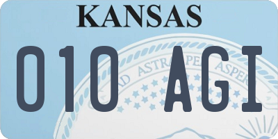 KS license plate 010AGI