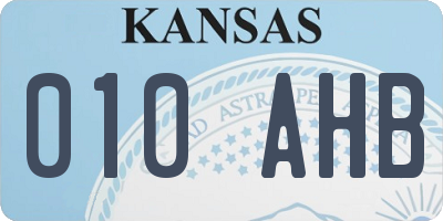 KS license plate 010AHB