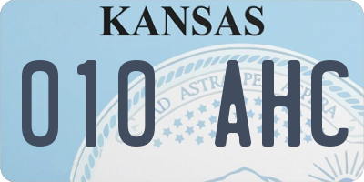KS license plate 010AHC