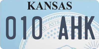 KS license plate 010AHK