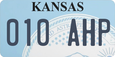 KS license plate 010AHP