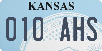 KS license plate 010AHS