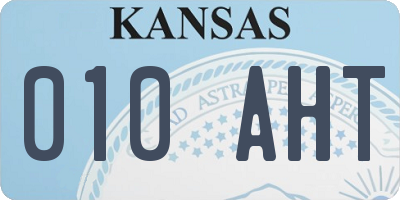 KS license plate 010AHT