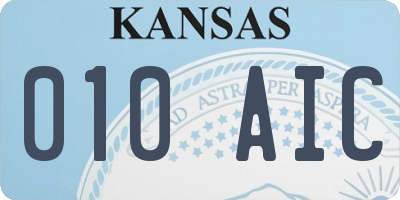 KS license plate 010AIC