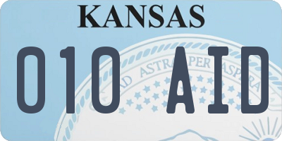 KS license plate 010AID