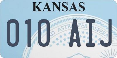 KS license plate 010AIJ