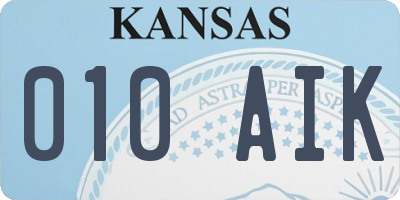 KS license plate 010AIK