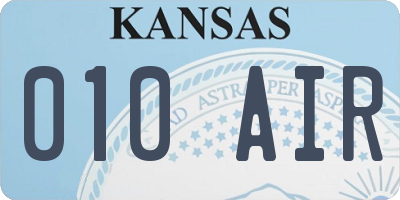 KS license plate 010AIR