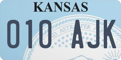 KS license plate 010AJK