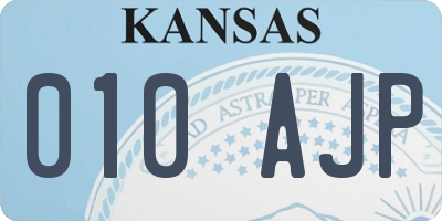 KS license plate 010AJP