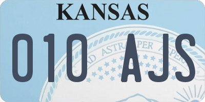 KS license plate 010AJS