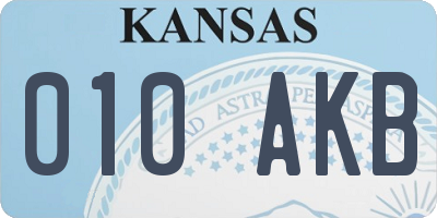 KS license plate 010AKB