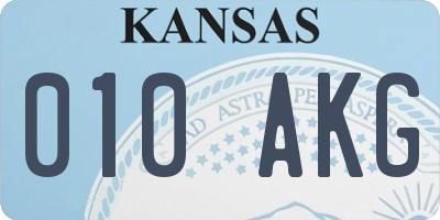 KS license plate 010AKG