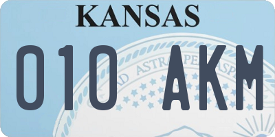 KS license plate 010AKM