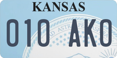 KS license plate 010AKO