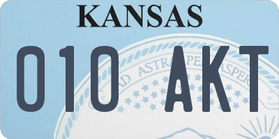 KS license plate 010AKT