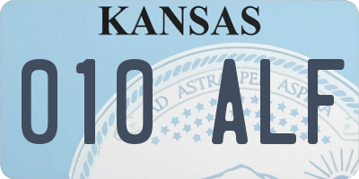 KS license plate 010ALF