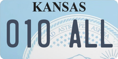 KS license plate 010ALL