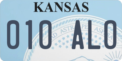 KS license plate 010ALO