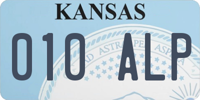 KS license plate 010ALP