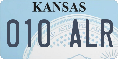 KS license plate 010ALR