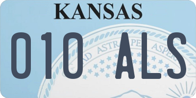 KS license plate 010ALS