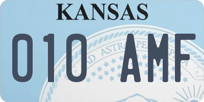 KS license plate 010AMF