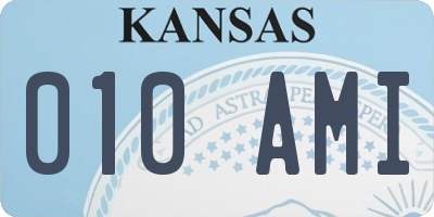 KS license plate 010AMI