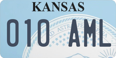KS license plate 010AML