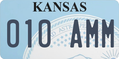 KS license plate 010AMM