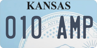 KS license plate 010AMP