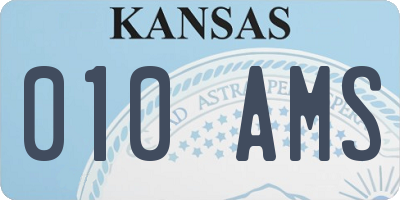 KS license plate 010AMS