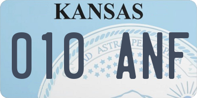 KS license plate 010ANF