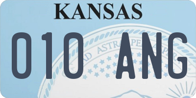 KS license plate 010ANG
