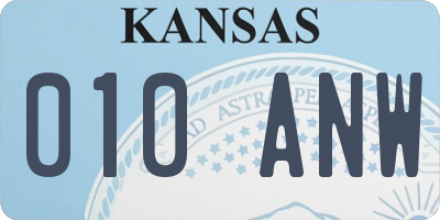 KS license plate 010ANW