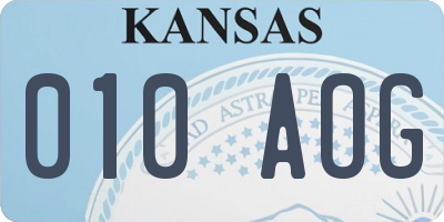 KS license plate 010AOG