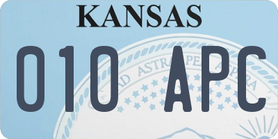 KS license plate 010APC