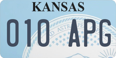KS license plate 010APG
