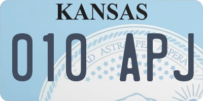 KS license plate 010APJ