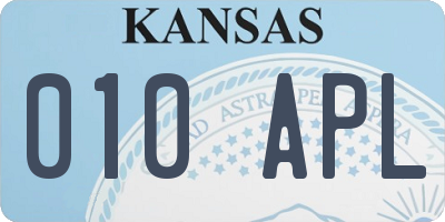 KS license plate 010APL