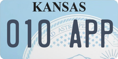 KS license plate 010APP