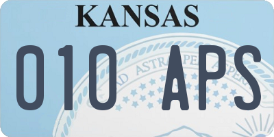 KS license plate 010APS