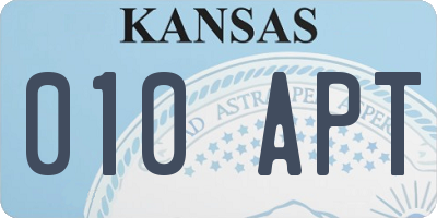 KS license plate 010APT