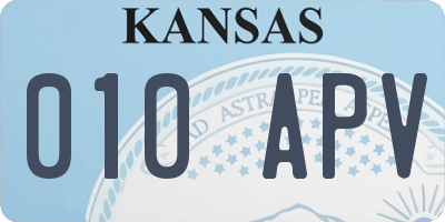KS license plate 010APV