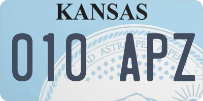 KS license plate 010APZ
